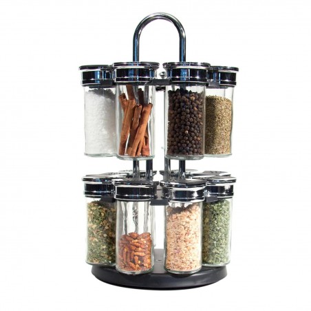 2-tier 16-bottle spice rack carousel